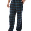 Men's 100% Cotton Plaid Flannel Pajama Pants, Brushed Soft Lounge & Sleep PJ Bottoms with Pockets