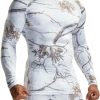 Men's Long Sleeve Workout Shirts Hoodie with Mask, UPF 50+ Cool Dry Fit Sports Compression Shirts