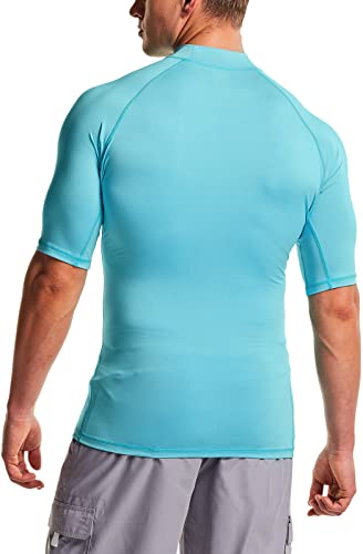 41TGyBYExUL.jpg Men's Rash Guard Swim Shirts, UPF 50+ Quick Dry Mid/Short Sleeve Swimming Shirt, UV/SPF Water Surf Shirts