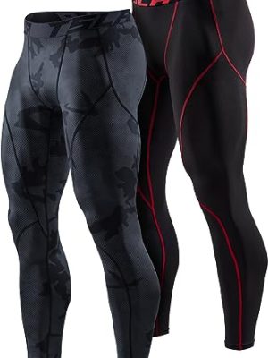Men's Thermal Compression Pants, Athletic Sports Leggings & Running Tights, Wintergear Base Layer Bottoms