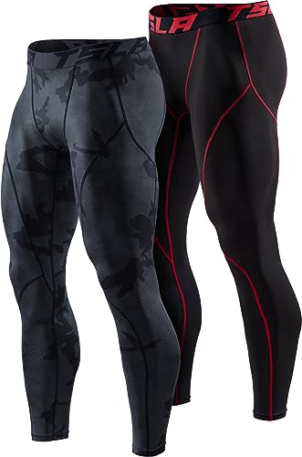 Men's Thermal Compression Pants, Athletic Sports Leggings & Running Tights, Wintergear Base Layer Bottoms