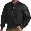 Men's Casual Bomber Jacket, Outdoor Fall/Winter Zip-Up Windbreaker, Water Resistant Padded MA-1 Flight Jacket with Pocket