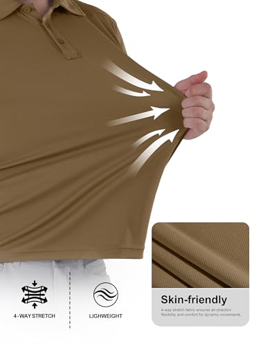 41Z5pgdyyML.jpg Men's Polo Shirts Quick Dry Performance Tactical Shirt Collared Golf Shirts Short Sleeve Casual Work Polos