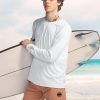 Men's Rashguard Swim Shirts, UPF 50+ Cool Running Workout Loose-Fit Long Sleeve