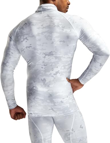 41aiEG5wcTL.jpg Men's UPF 50+ Mock Long Sleeve Compression Shirts, Athletic Workout Shirt, Base Layer for Water Sports