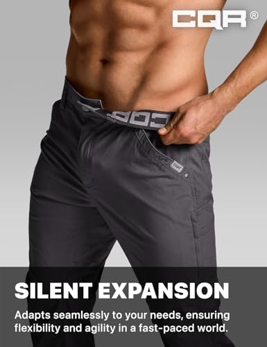 Men's Vent Stretch Pants, Quick Dry Lightweight Casual Cargo Pants, Water Resistant Straight-Fit Utility Work Pants