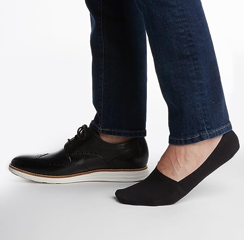 Men's Socks - Non-Slip Ultra Low Cut Liner Socks with Silicon Heel Grip (2 Pack)
