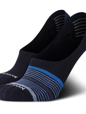 Mens No Show Socks - 2 Pack Breathable Cotton Invisible Liner Low Cut Socks for Men with Heel Grip (Sizes: 7-12)