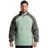 Men's Water Repellent Colorblock Raglan Half Zip Packable Windbreaker Jacket