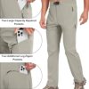 Men's Lightweight Fishing Pants with Belt 5 Zip Pockets Waterproof Quick-Dry Travel Hiking Outdoor Pants