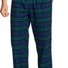 Men's 100% Cotton Plaid Flannel Pajama Pants, Brushed Soft Lounge & Sleep PJ Bottoms with Pockets