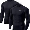 Men's Thermal Long Sleeve Compression Shirts, Mock/Turtleneck Winter Sports Running Base Layer Top
