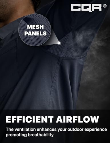 Men's Long Sleeve Tactical Shirts, Ripstop Military Work Shirts, UPF 50+ Breathable Button Down Outdoor Hiking Shirt