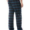 Men's 100% Cotton Plaid Flannel Pajama Pants, Brushed Soft Lounge & Sleep PJ Bottoms with Pockets