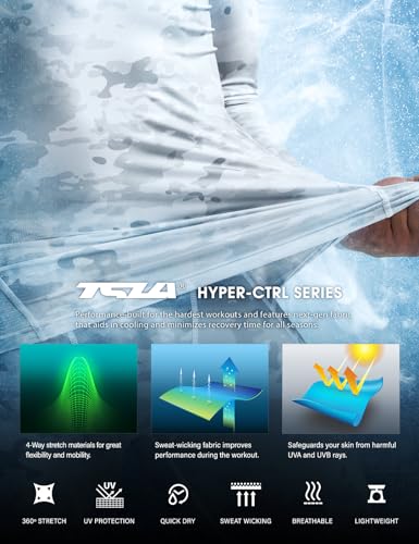41huO094EVL.jpg Men's UPF 50+ Mock Long Sleeve Compression Shirts, Athletic Workout Shirt, Base Layer for Water Sports