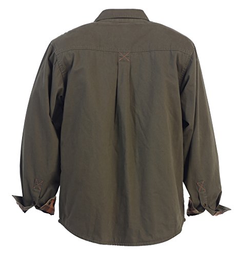 Men's 100% Cotton Brushed and Soft Twill Shirt Jacket with Flannel Lining