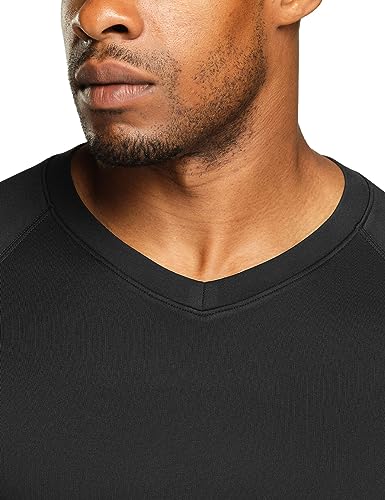 Men's Thermal V-Neck Long Sleeve Compression Shirts, Athletic Base Layer Top, Winter Gear Running T-Shirt