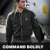 Men's Casual Bomber Jacket, Outdoor Fall/Winter Zip-Up Windbreaker, Water Resistant Padded MA-1 Flight Jacket with Pocket