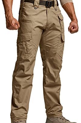 41lL2WcBztL.jpg Men's Tactical Pants, Water Resistant Ripstop Cargo Pants, Lightweight EDC Work Hiking Pants, Outdoor Apparel