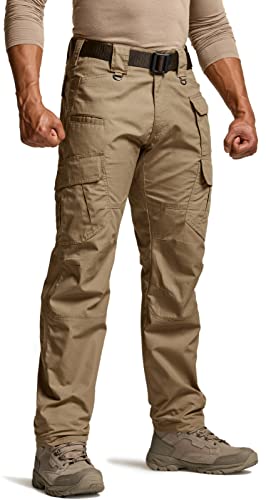 Men's Tactical Pants, Water Resistant Ripstop Cargo Pants, Lightweight EDC Work Hiking Pants, Outdoor Apparel
