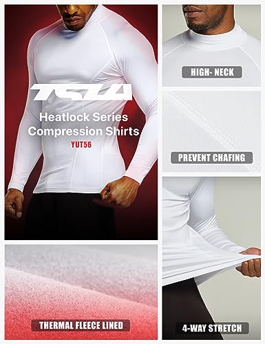 Men's Thermal Long Sleeve Compression Shirts, Mock/Turtleneck Winter Sports Running Base Layer Top