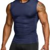 Men's Sleeveless Workout Shirts, Dry Fit Running Compression Cutoff Shirts, Athletic Training Tank Top
