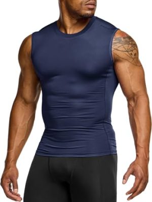 Men's Sleeveless Workout Shirts, Dry Fit Running Compression Cutoff Shirts, Athletic Training Tank Top