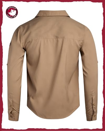 41mWpiQhBaL.jpg Men's Button Down Shirt - Breathable Mesh Lined Casual Ripstop Long and Short Sleeve Shirt (Sizes: S-XXL)