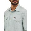by Wrangler Men's Western Drover Button-Down Shirt, Iceberg Green