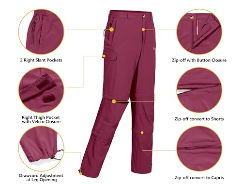 41niTG9O3ML.jpg Men's Stretch Convertible Pants, Zip-Off Quick-Dry Hiking Pants, UV Protection, Lightweight