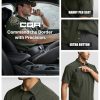 Men's Short Sleeve Tactical Shirts, UPF 50+ Ripstop Military Work Shirts, Breathable Button Down Outdoor Hiking Shirt