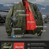 Men's Casual Bomber Jacket, Outdoor Fall/Winter Zip-Up Windbreaker, Water Resistant Padded MA-1 Flight Jacket with Pocket