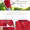 Men's Cotton Pique Polo Shirts, Classic Fit Short Sleeve Solid Casual Shirts, Performance Stretch Golf Shirt
