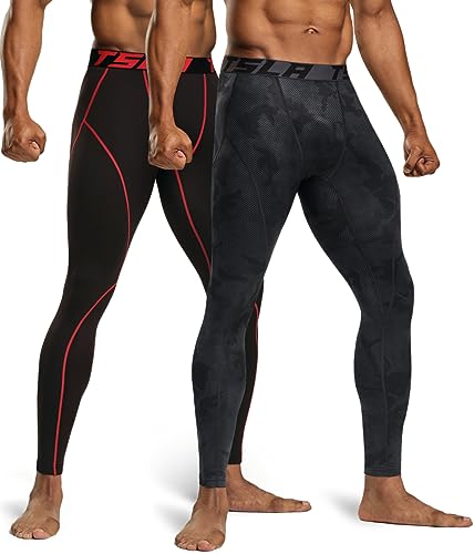 Men's Thermal Compression Pants, Athletic Sports Leggings & Running Tights, Wintergear Base Layer Bottoms