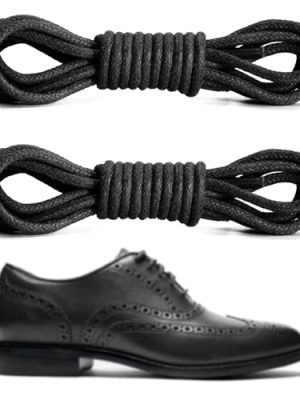 Waxed Shoe Laces for Cole Haan Business Oxford Boots, 3/32"(2.5mm) Dress Mens Chukka Shoelaces Replacement Strings