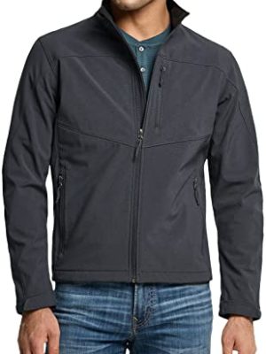 41shVLHY9rL.jpg Men's Full-Zip Softshell Winter Jacket, Waterproof Fleece Lined Athletic Jacket, Outdoor Sport Windproof Jackets