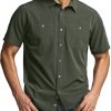 Men's Short Sleeve Tactical Shirts, UPF 50+ Ripstop Military Work Shirts, Breathable Button Down Outdoor Hiking Shirt
