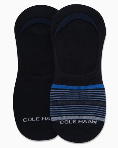 Mens No Show Socks - 2 Pack Breathable Cotton Invisible Liner Low Cut Socks for Men with Heel Grip (Sizes: 7-12)