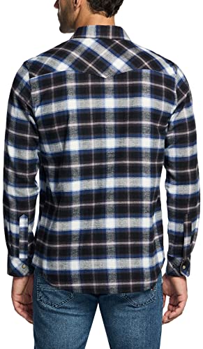 41tq-SsQOL.jpg Men's 100% Cotton Plaid Flannel Shirt, Long Sleeve Shirt Jackets, Casual Outdoor Jacket with Pockets