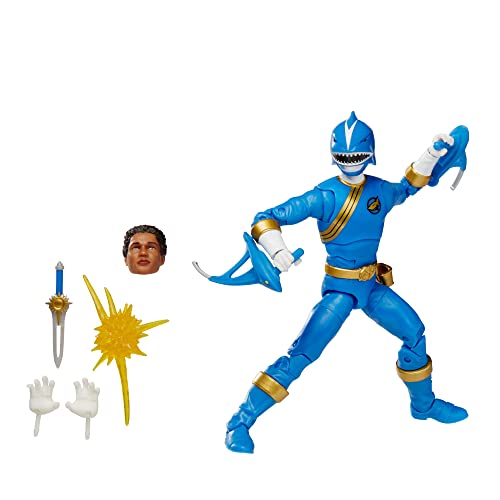 Lightning Collection Wild Force Blue Ranger 6-Inch Premium Collectible Action Figure Toy, Multiple Accessories, Kids 4 and Up
