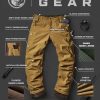 Men's Winter Fleece Lined Pants, Water-Resistant Outdoor Stretch Work Pants, Windproof Casual Pants with Pockets