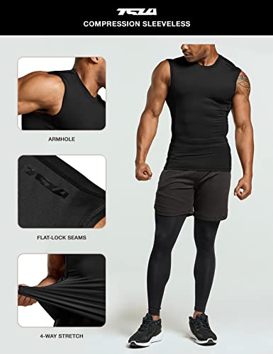 41vDCBvqljL.jpg Men's Sleeveless Workout Shirts, Dry Fit Running Compression Cutoff Shirts, Athletic Training Tank Top