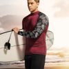 Men's UPF 50+ Long Sleeve Rash Guard, UV/SPF Quick Dry Swim Shirt, Water Surf Swimming Shirts