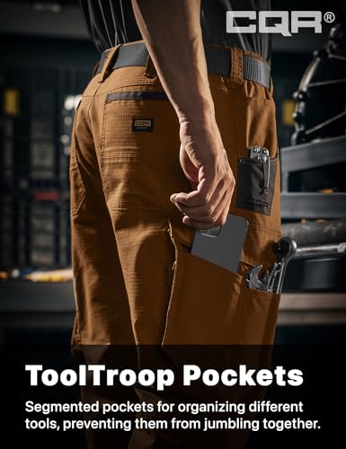 Men's Quick Dry Work Pants, Water Resistant Outdoor Tactical Pants, Lightweight Stretch Cargo Hiking Pants