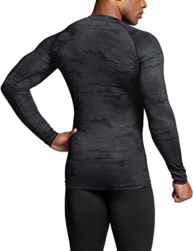 Men's UPF 50+ Compression Shirts, Cool Dry Long Sleeve Athletic Tops, Sports Baselayer Workout Shirt