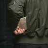 Men's Casual Bomber Jacket, Outdoor Fall/Winter Zip-Up Windbreaker, Water Resistant Padded MA-1 Flight Jacket with Pocket
