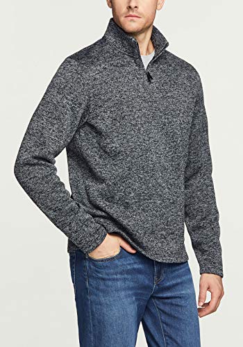 51-wewCUqtL.jpg Men's Quarter Zip Thermal Fleece Lined Sweater, Winter Lightweight Soft Pullover Collar Sweatshirt