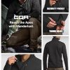Men's Quarter Zip Utility Fleece Pullover, Outdoor Casual Thermal Sweater, Chest Zipper Pocket, Mock Neck Long Sleeve