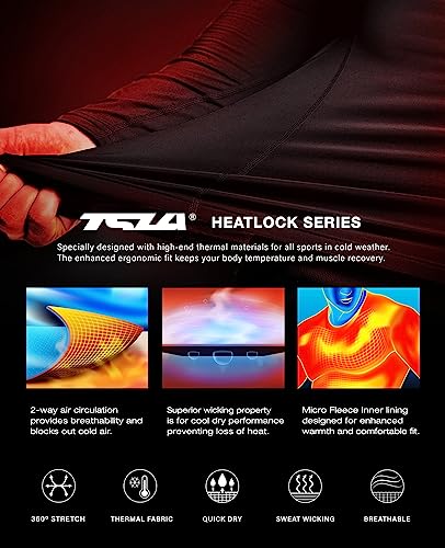 Men's Thermal Long Sleeve Compression Shirts, Mock/Turtleneck Winter Sports Running Base Layer Top