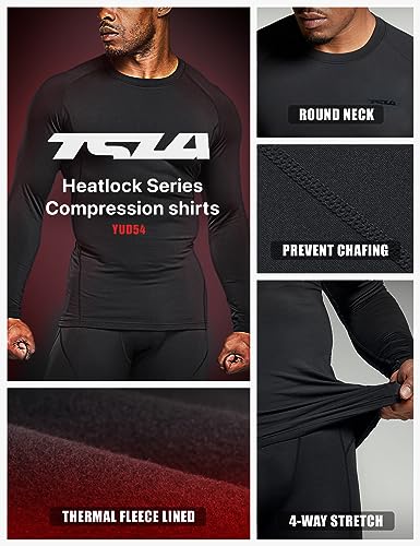 Men's Thermal Long Sleeve Compression Shirts, Athletic Base Layer Top, Winter Gear Running T-Shirt